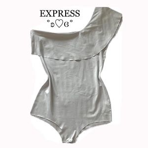 ZARA One Shoulder Grey Bodysuit 🩶